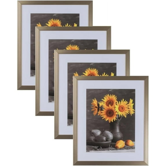 Picture Frames Set of 4. 1-1/8" Polystyrene Modern Pewter Silver 7x7 Wholesaleartsframes-com 313-VI Series Made in USA