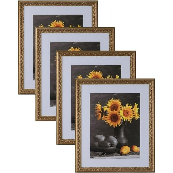 Picture Frames Set of 4. 1-3/8" Polystyrene Modern Antique Gold 4x6 Wholesaleartsframes-com 3210 Series Made in USA