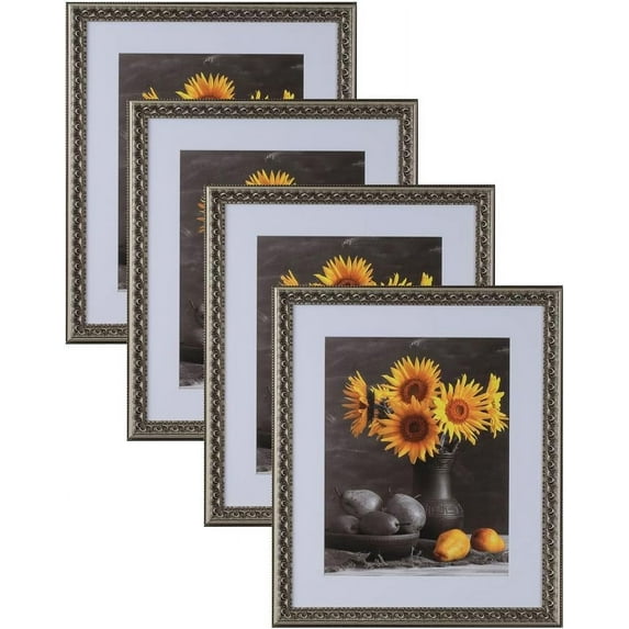 Picture Frames Set of 4. 1-3/8" Polystyrene Modern Antique Silver 7x9 Wholesaleartsframes-com 3210 Series Made in USA