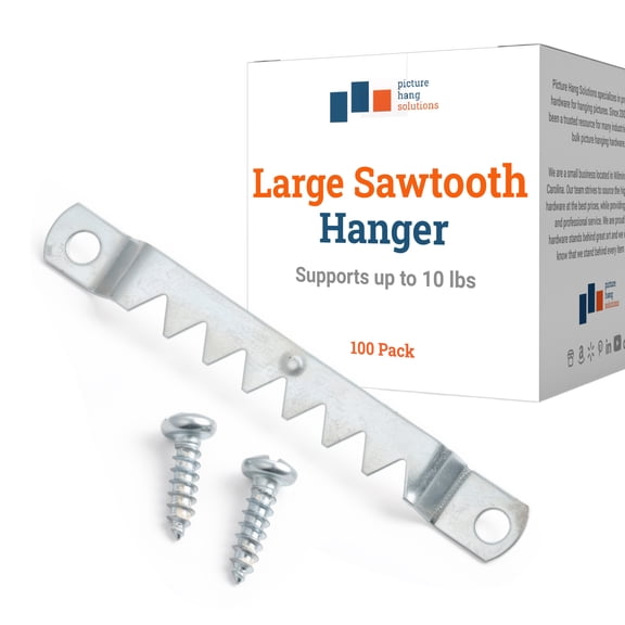 Picture Hang Solutions Sawtooth Canvas Hanger with Screws 10-lb Capacity 100 Pieces per Pack