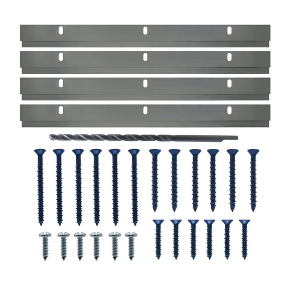 Picture Hang Solutions - 100-lb Capacity Aluminum Cleat Kit for Brick and Concrete - 12-inch Cleat Hangers with Screws (1 set per pack)