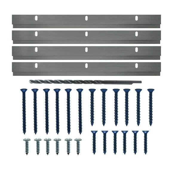 Picture Hang Solutions - 100-lb Capacity Aluminum Cleat Kit for Brick and Concrete - 12-inch Cleat Hangers with Screws (1 set per pack)