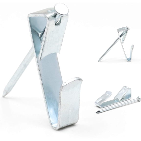 Picture Hang Solutions Nickel Picture Frame Hangers with Nails 100-lb Capacity 10 Pieces per Pack