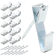 Picture Hang Solutions Nickel Picture Frame Hangers with Nails 100-lb Capacity 10 Pieces per Pack