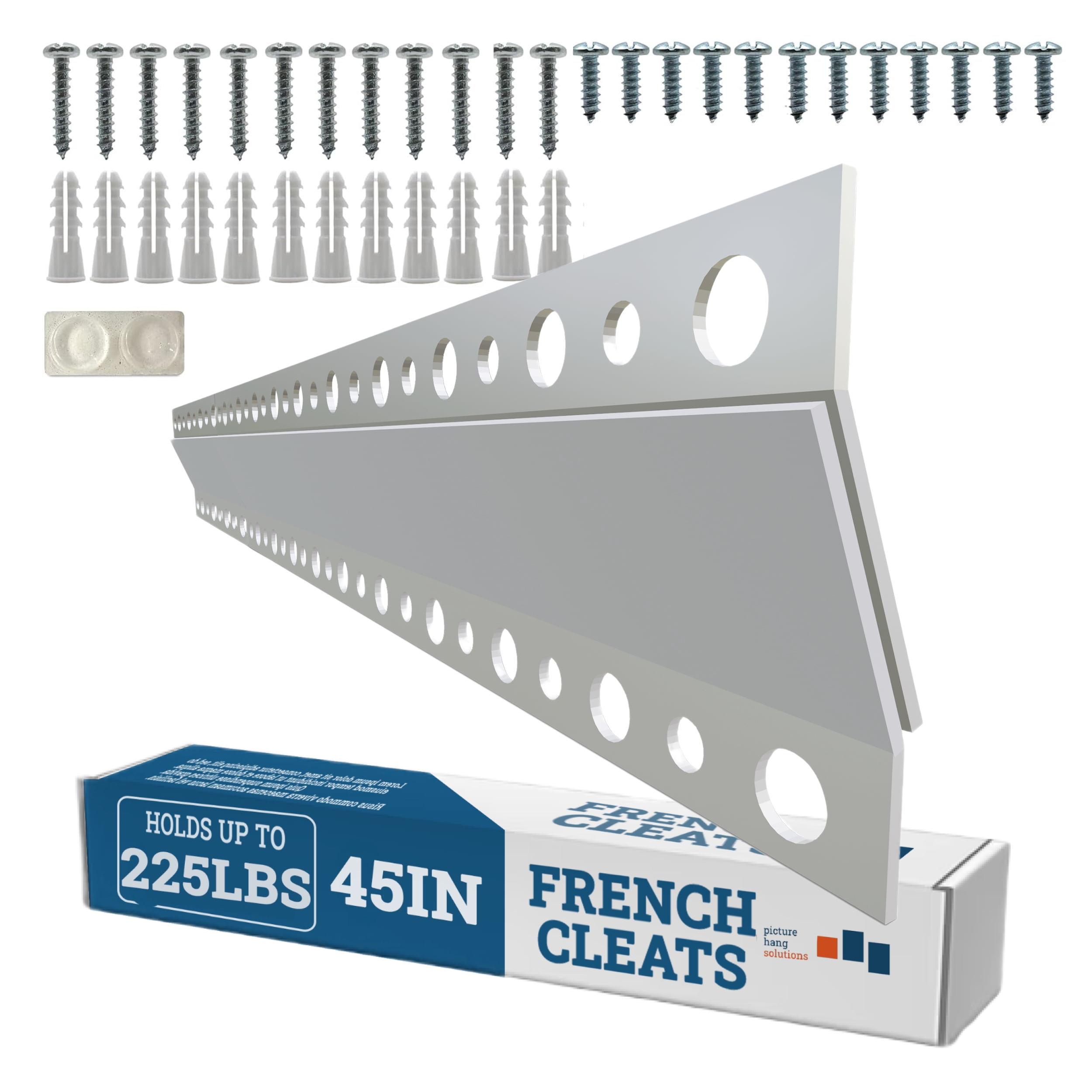 Picture Hang Solutions 45 in Flare French Cleats for Wood Frames 225-lb Capacity 1 Pair per Pack