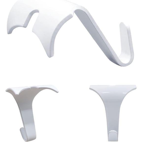 Picture Hang Solutions White Picture Rail Molding Hooks, Gallery Hanging System, 8 lb Capacity, 10 Pieces