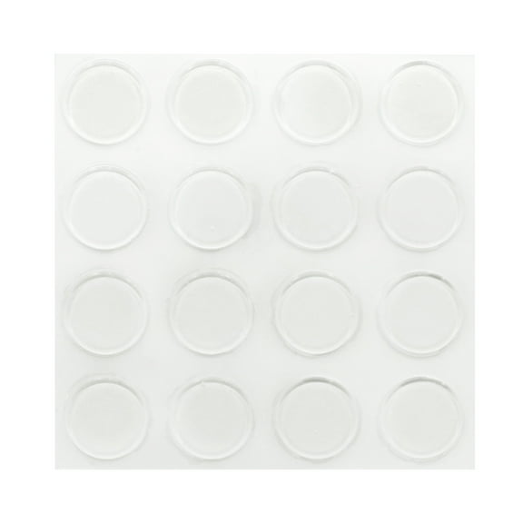 Picture Hang Solutions - Clear Bumper Pads - 1.23-inch Round Rubber Bumpers 48 pieces per pack