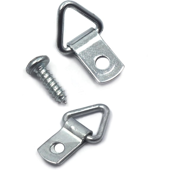Picture Hang Solutions Mini 1-Hole Triangle D-Ring Picture Frame Hangers, 100 Pieces