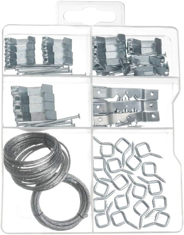 Picture Hanger Assortment KIT Hooks, Nails, Sawtooth Hangers, Picture