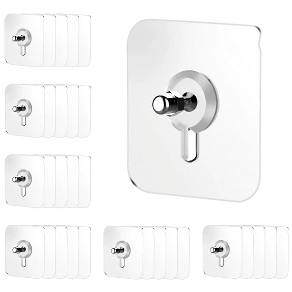 Picture Hangers Without Nails 1 Pack Heavy Duty Adhesive Wall Hook with Screw for Smooth Surfaces 6mm 30PCS