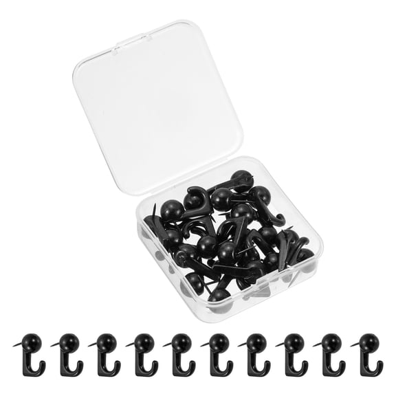 Picture Hanging Hooks, 20pack 20 Lbs - Zinc Alloy Hangers Nails, Push Pins for Hanging on Wooden Wall (Black)