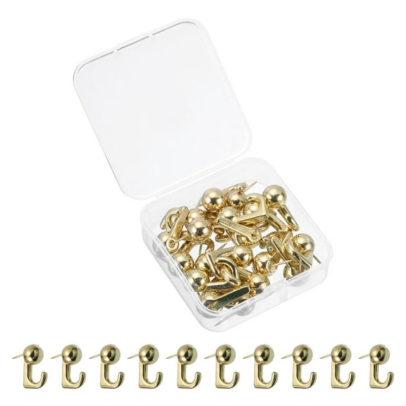 Picture Hanging Hooks, 20pack 20 Lbs - Zinc Alloy Hangers Nails, Push Pins for Hanging on Wooden Wall (Gold)