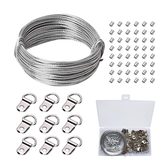 Picture Hanging Kit With 131 D Hooks And 30m Wire Heavy Duty Frame Hanging Supplies For Wall Photos Artwork Facet Rough Auction Faucet for Filte Water System Fringe Hallway Kitchen Remodel 3/16 Steel