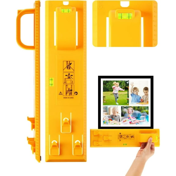 Picture Hanging Kit, Instaframe Picture Hanging Tool with Level for Quick and Precise Position, Hang and Level Wall Hanging Kit for Sawtooth/ Wire Hanger, Photo Frame/ Painting/ Home Decor