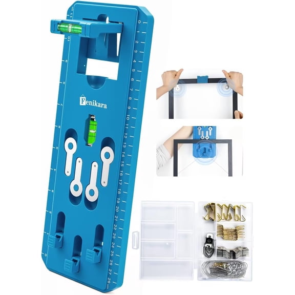 Picture Hanging Kit with Level, Upgraded Picture Hanging Tool, 86Pcs Picture Hangers with Heavy Duty Picture Hanging Hooks, Sawtooth, Wire, Nails, Wall Hangers for Frame, Painting, Art, Photo