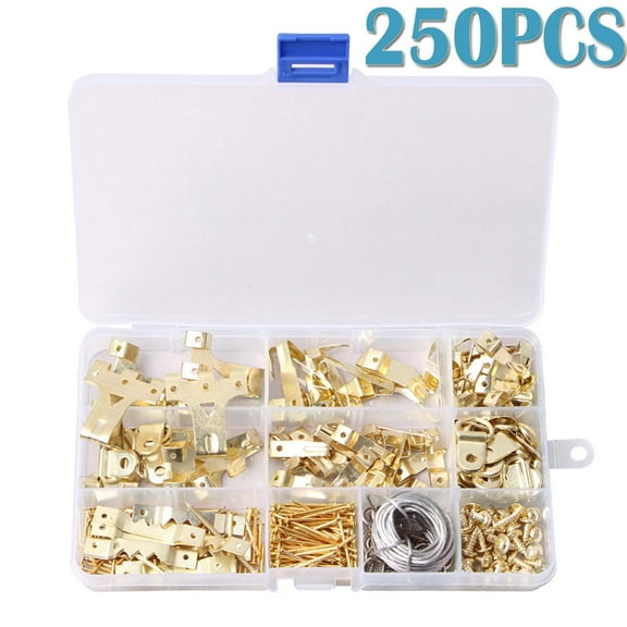 Picture Hanging Kit Picture Hangers Heavy Duty Frame Hooks for Wall Hanging Hardware Mounting Picture Photo Frames 250 Pcs