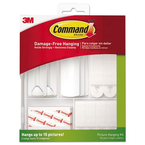 Picture Hanging Kit, White/clear, Assorted Sizes, 38 Pieces/pack | Bundle of 10 Kits