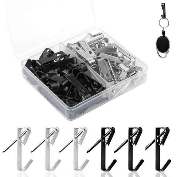 Decorative Picture Hangers, Push Pins For Hanging Various Items On Walls Without Leaving A Trace (40 Sets Silver)