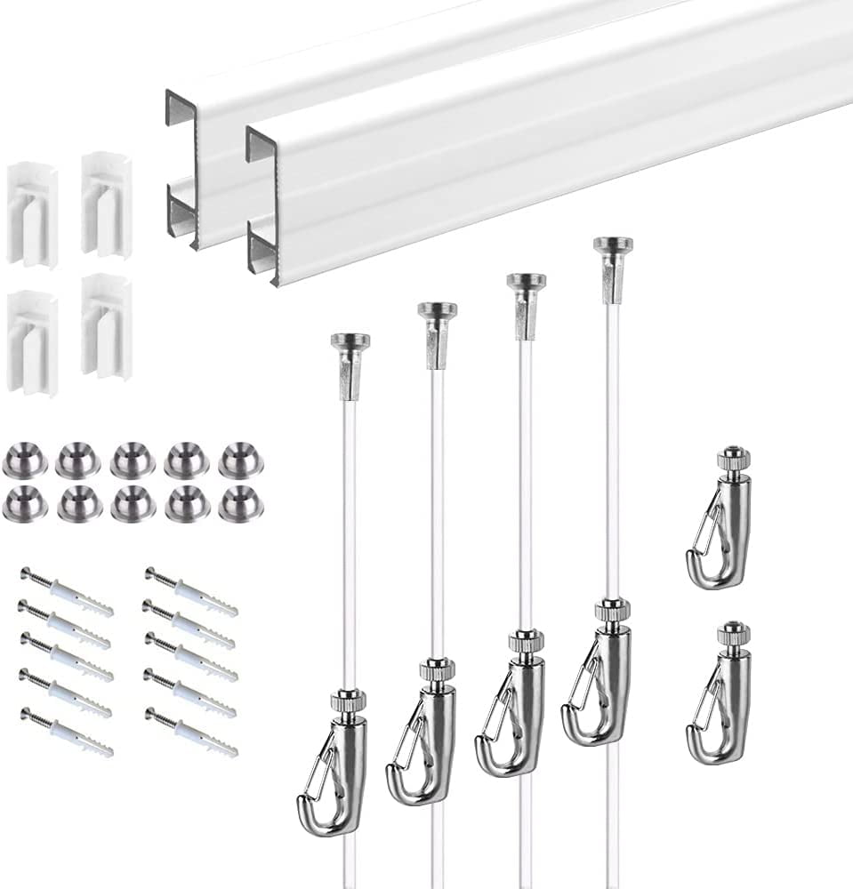 The Picture Hanging System Click Rail Kits,in one Set Included Two of ...