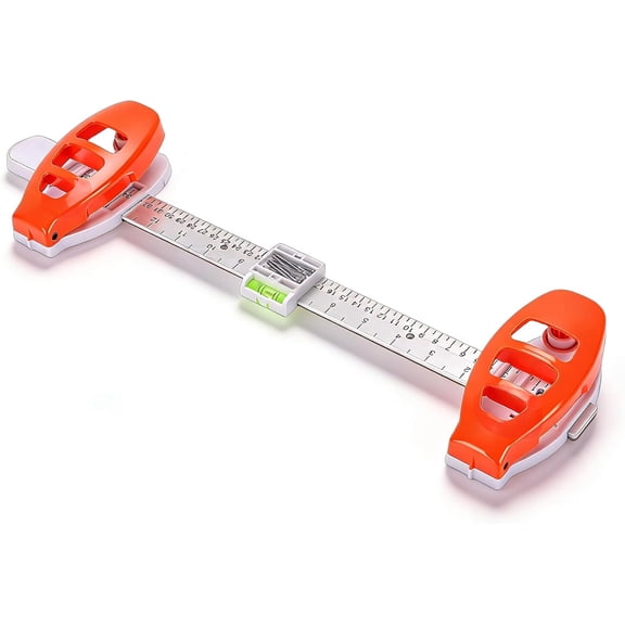 Picture Hanging Tool with Built In Level for Wall Decor, ABS Alignment Ruler Black