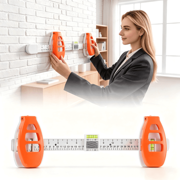 Picture Hanging Tool with Built-in Level - Alignment Ruler for Photo Frames, Wall Decor, Mirrors, ABS