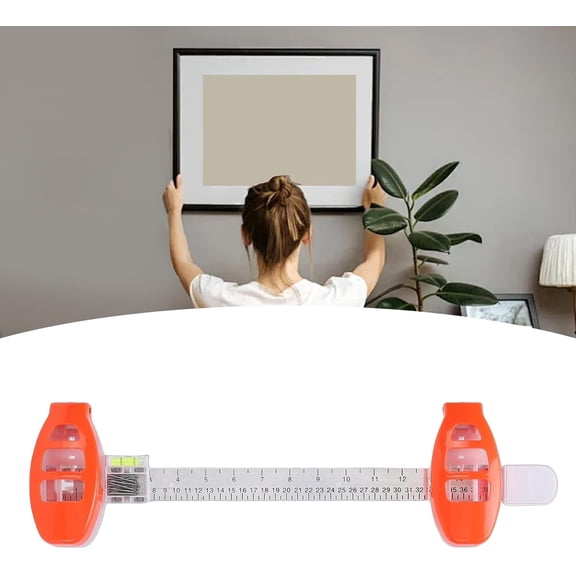Picture Hanging Tool with Built in Level, Precision Marking,Alignment Ruler for Photo Frames, Wall Decor, Mirrors, ABS Wall Friendly DIY Hanger