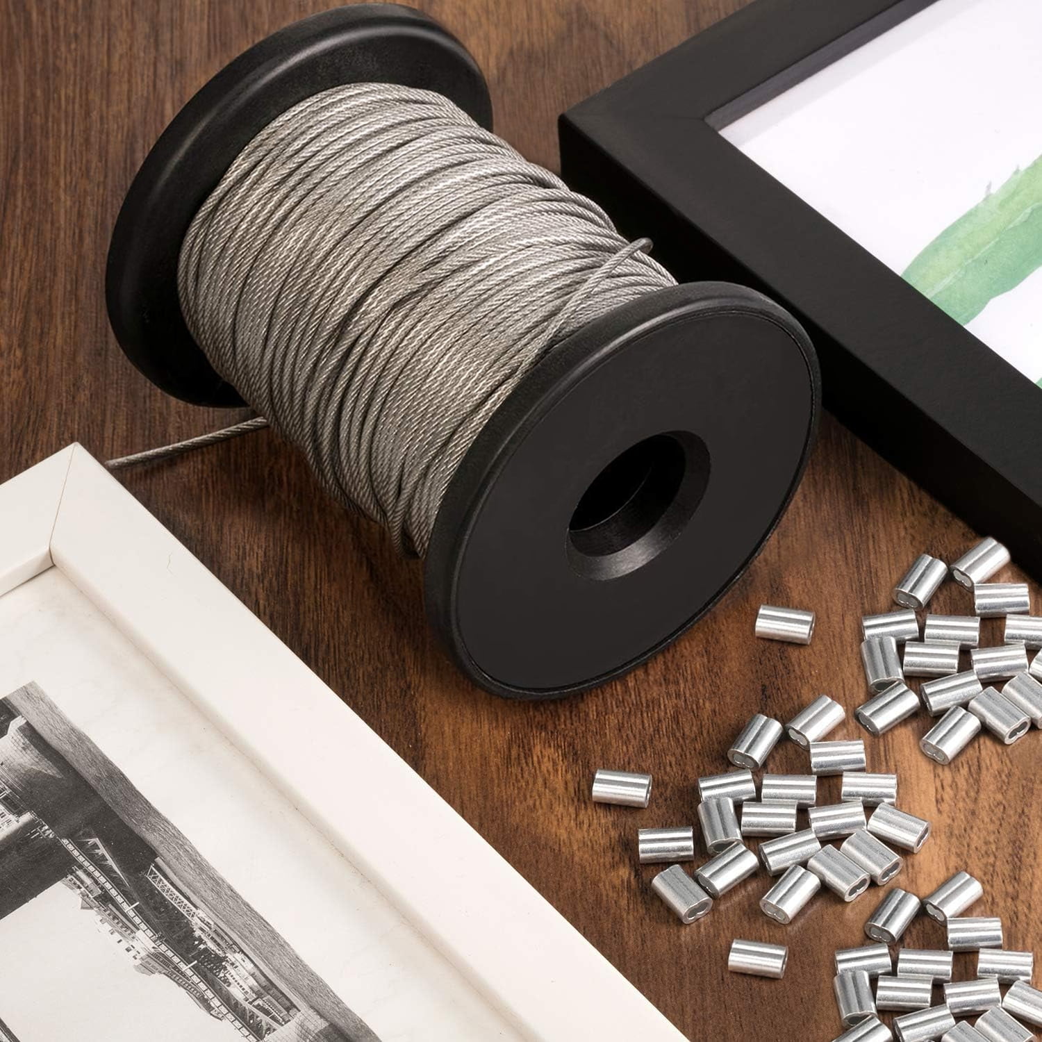 Picture Hanging Wire, PlasticCoated Stainless Steel Wire with 50pcs