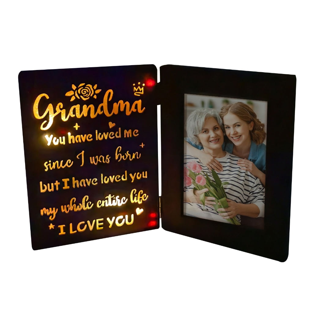 Picture Holder Memory Illuminated Wood Photo Frame Showcases Favorite