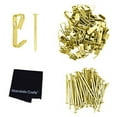 thumbnail image 1 of Picture Hook Hanger with Nail Hanging Hardware Kit for Painting, Frames, Canvas Art, Photo Wall Mounting; Gold Large 50 LBS 100 Packs by Mandala Crafts, 1 of 5