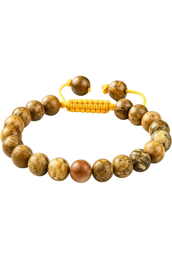 Picture Jasper Crystal Bracelet - 8mm Beaded Bracelet and Healing Stones