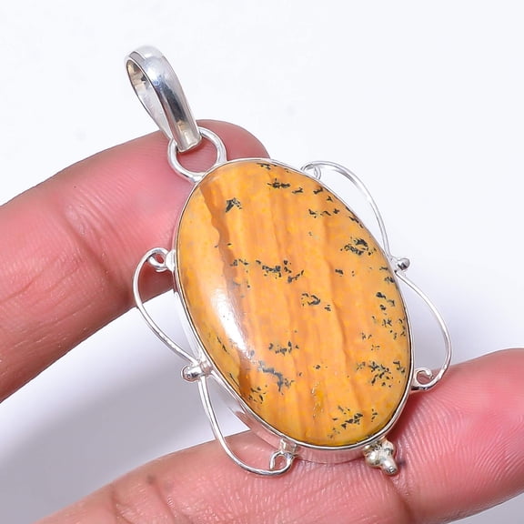 Picture Jasper - Oregon Designer Handmade 925 Sterling Silver Pendant 2.11" P53