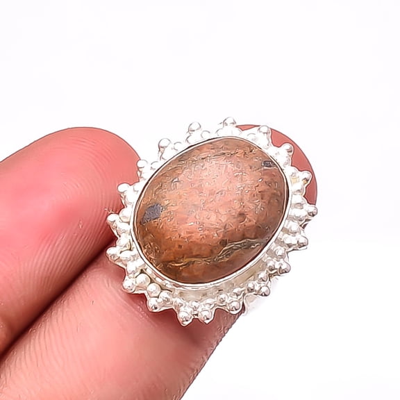 Picture Jasper - Oregon Designer Handmade 925 Sterling Silver Ring S.7 R15343