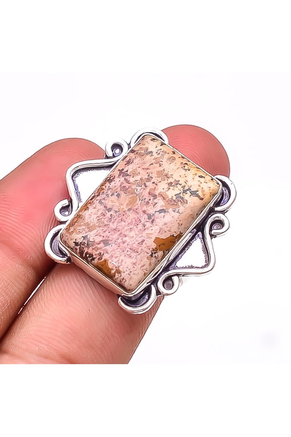 Picture Jasper - Oregon Designer Handmade 925 Sterling Silver Ring S.8.5 R4