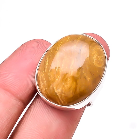 Picture Jasper - Oregon Designer Handmade 925 Sterling Silver Ring S.9 R18349
