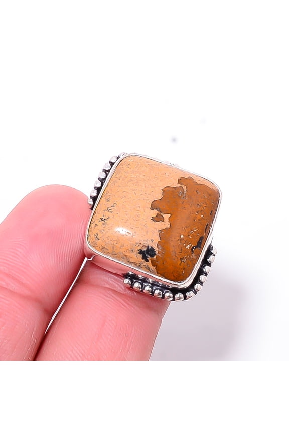 Picture Jasper - Oregon Designer Handmade 925 Sterling Silver Ring S.9 R7525
