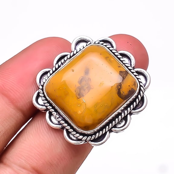 Picture Jasper - Oregon Designer Handmade 925 Sterling Silver Ring S.9 R8587