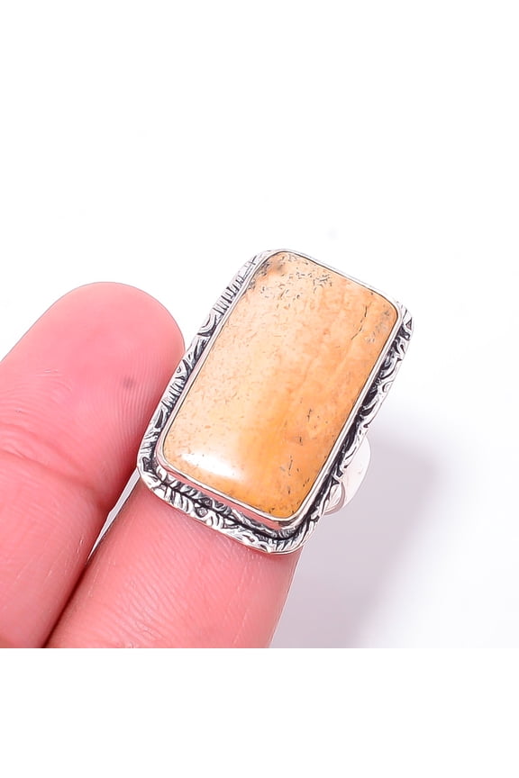 Picture Jasper - Oregon Designer Handmade 925 Sterling Silver Ring S.9 R9540