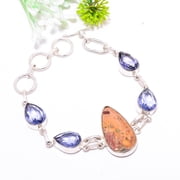 Picture Jasper - Oregon & Iolite Gemstone 925 Sterling Silver Bracelet 7.99 B53