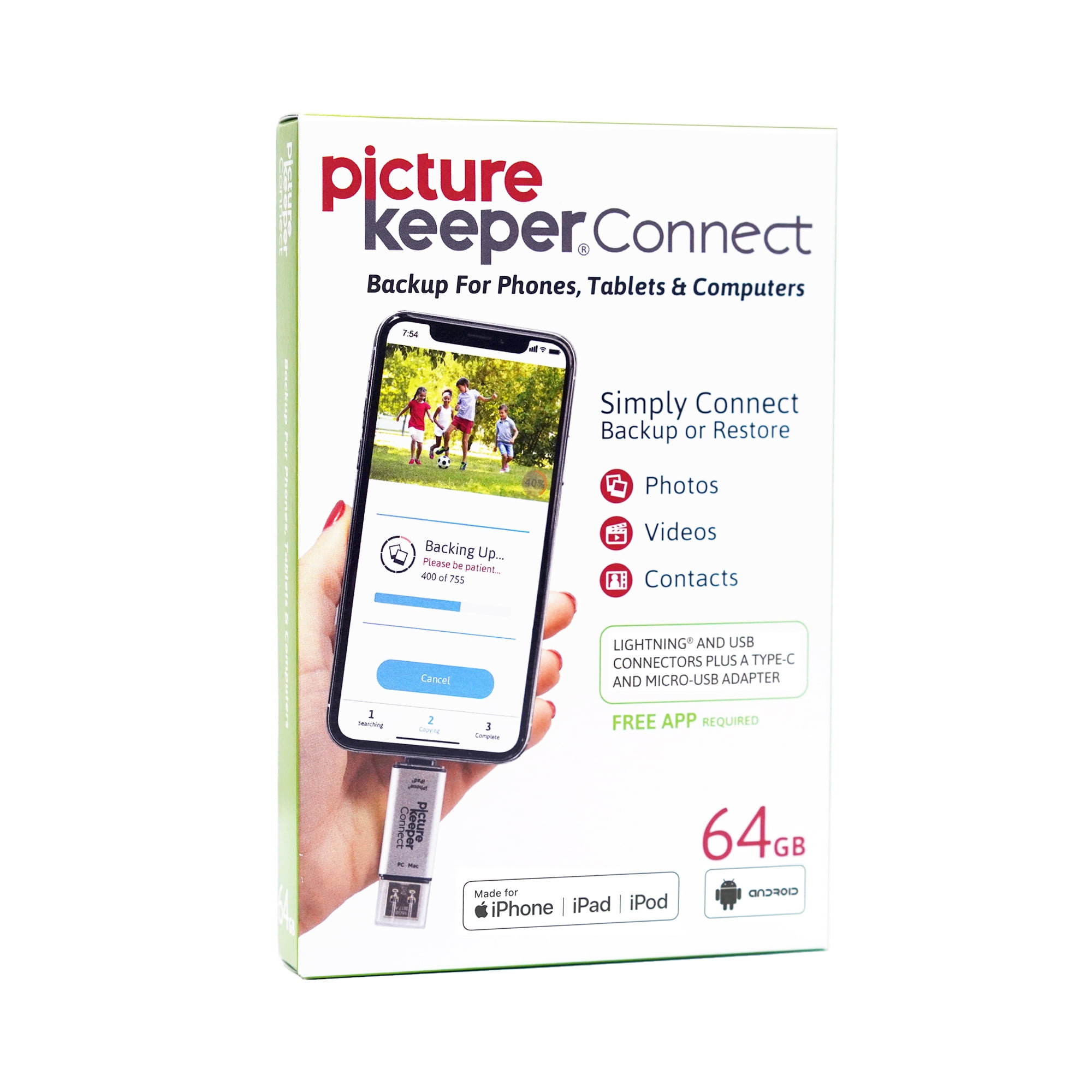 Picture Keeper Connect 64GB Portable Flash USB Backup and Storage