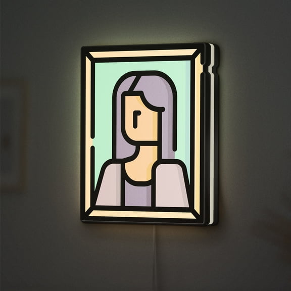 Picture LED Lightbox - Art Museum Mona Lisa Frame Decor, Custom Led Sign for Home Office Shop Decor (Height 8 inch, 20cm)