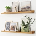 thumbnail image 1 of Picture Ledge Shelf, Floating Shelves Set of 2, 36 Inches Nursery Book Shelves for Toys Storage, Kids Bookshelf Wall Mounted for Living Room Bedroom Decor Books Photo Frames, Natural Oak, 1 of 14