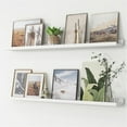 thumbnail image 1 of Picture Ledge Shelf, Floating Shelves Set of 2, 48 Inches LongBook Shelves for Toys Storage, Bookshelf Wall Mounted for Living Room Bedroom Decor Books Photo Frames, White, 1 of 5
