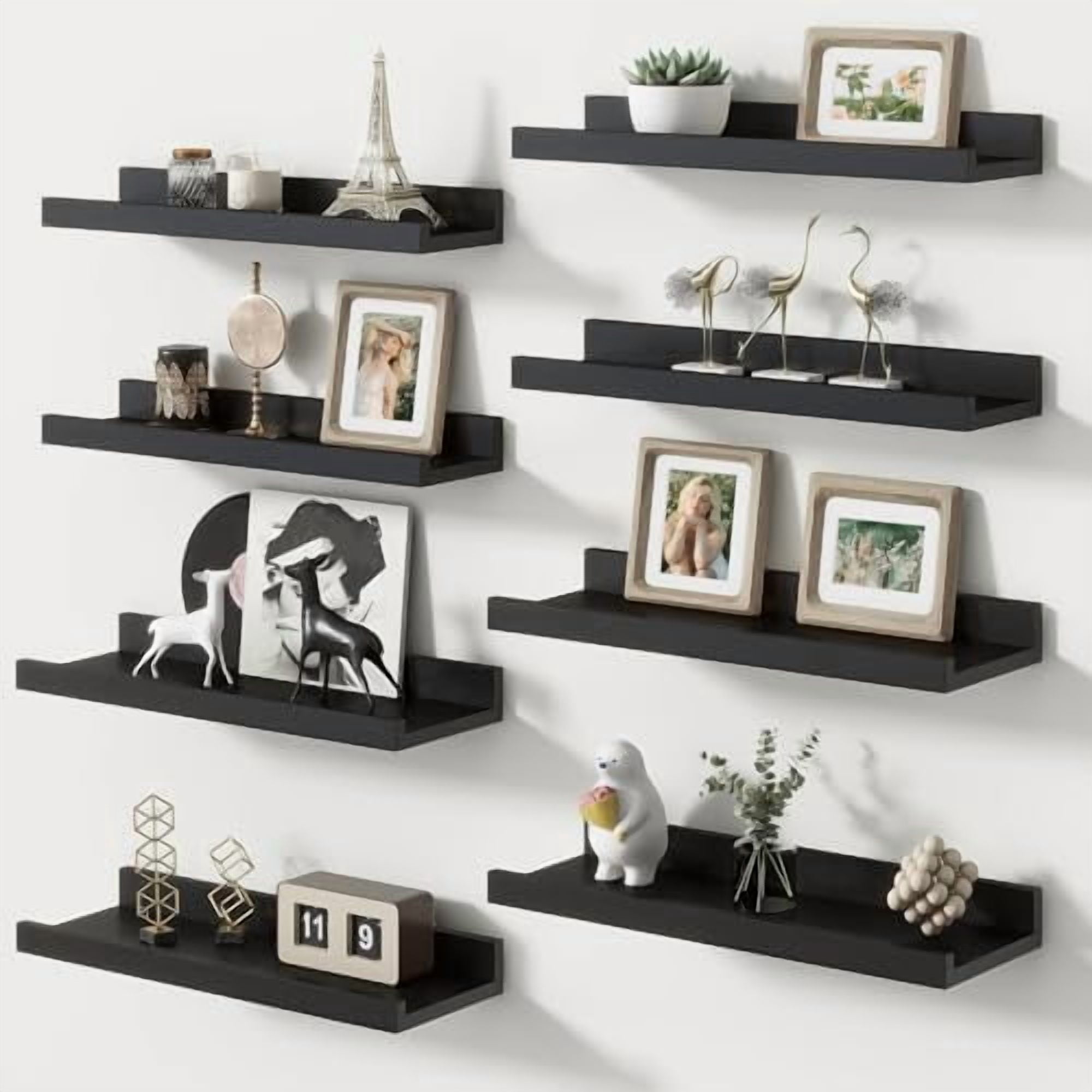 Picture Ledge Shelf, Small Floating Shelves Set of 8, 16 Inches Nursery ...