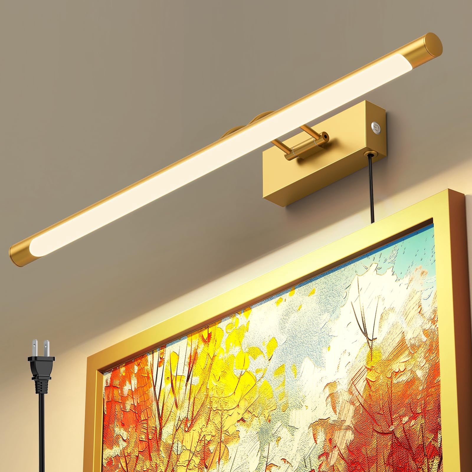 Picture Light for Wall Mural Art - 24-Inch Plug-In Design with On/Off ...