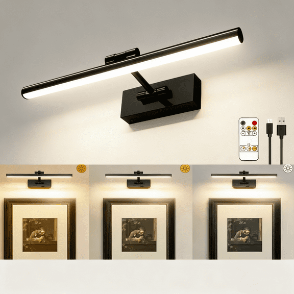 DAIMAKO 2.36 in 6000K Dimmable Brass Picture Lights