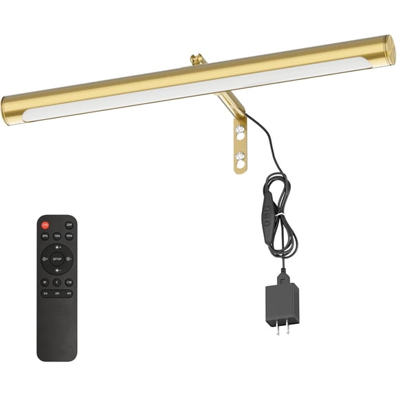 Picture Lights for Paintings Plug in, 16" Adjustable LED Gold Picture Light Art Light, Remote Control Gallery Painting Wall Light for Picture Display Dartboard Art Work (Gold)