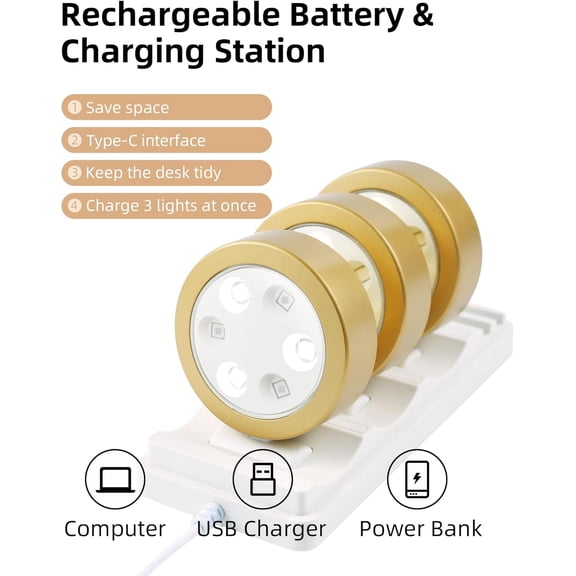 Picture Lights for Wall with Charging Station, Rechargeable Battery Magnetic Poster Lights with 3 Color Temps & 12 RGB, Remote Dimmable Timer Light, Wall Decor Light for Art Display (6 Pack)