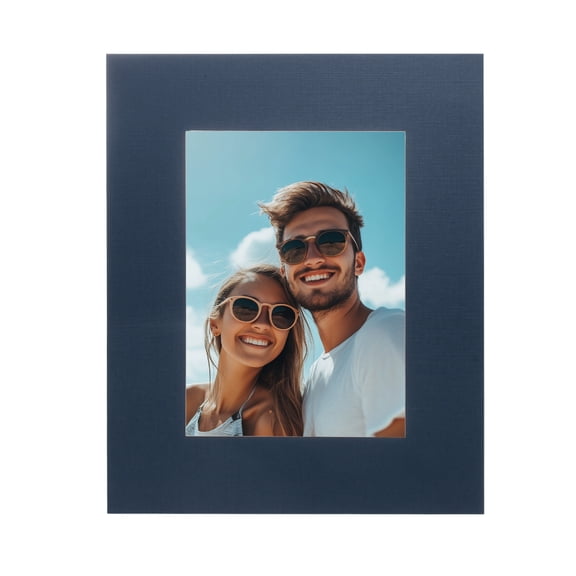 Uxcell 1 Sets Picture Mat 8"x10" Bevel Cut Frame Mattes with Backing for Display Art Measuring Dark Blue