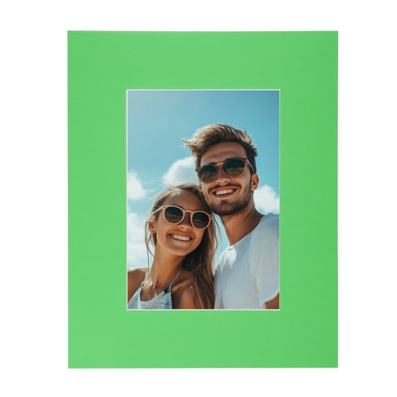 Uxcell 1Pcs Picture Mat 8"x10" Bevel Cut Frame Mattes for Display Art Measuring Green
