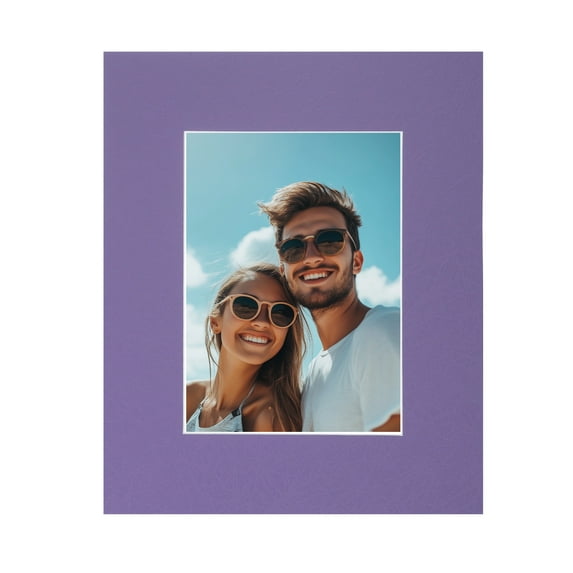 Uxcell 1 Sets Picture Mat 8"x10" Bevel Cut Frame Mattes with Backing for Display Art Measuring Purple